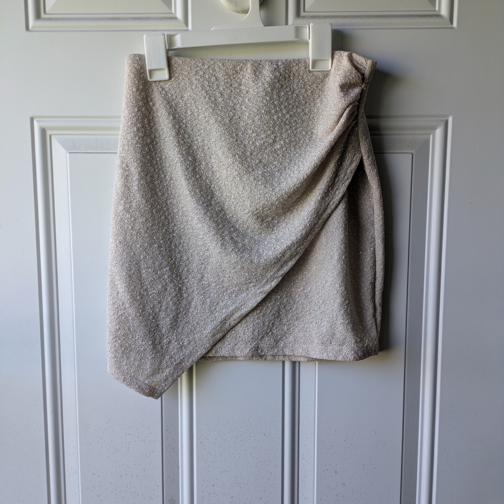 Sparkly Cream Textured Skirt